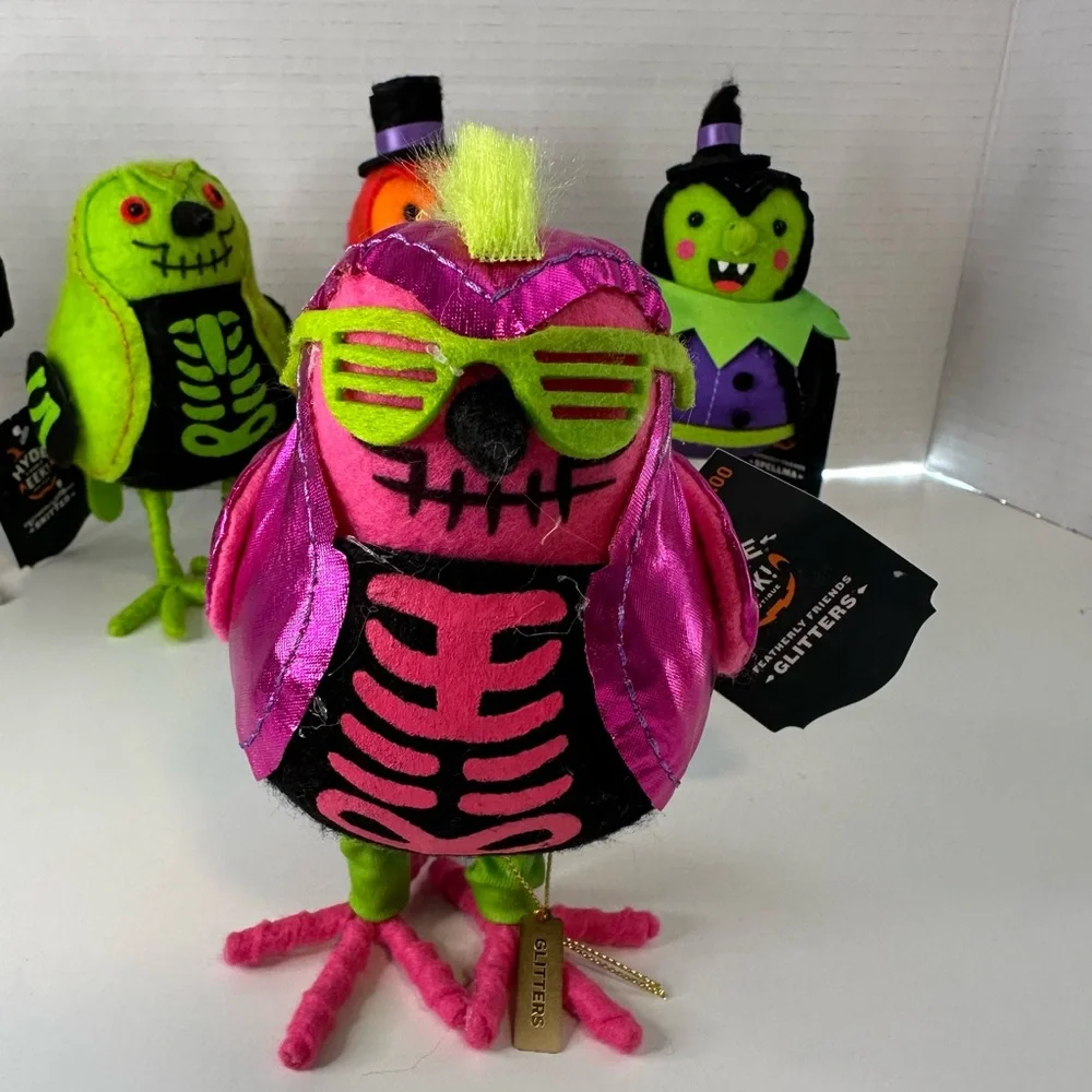 Hyde And Eek Halloween Birds: Skitter, X-Ray, Gourdon, Spellma, Glitters - Picture 6 of 6